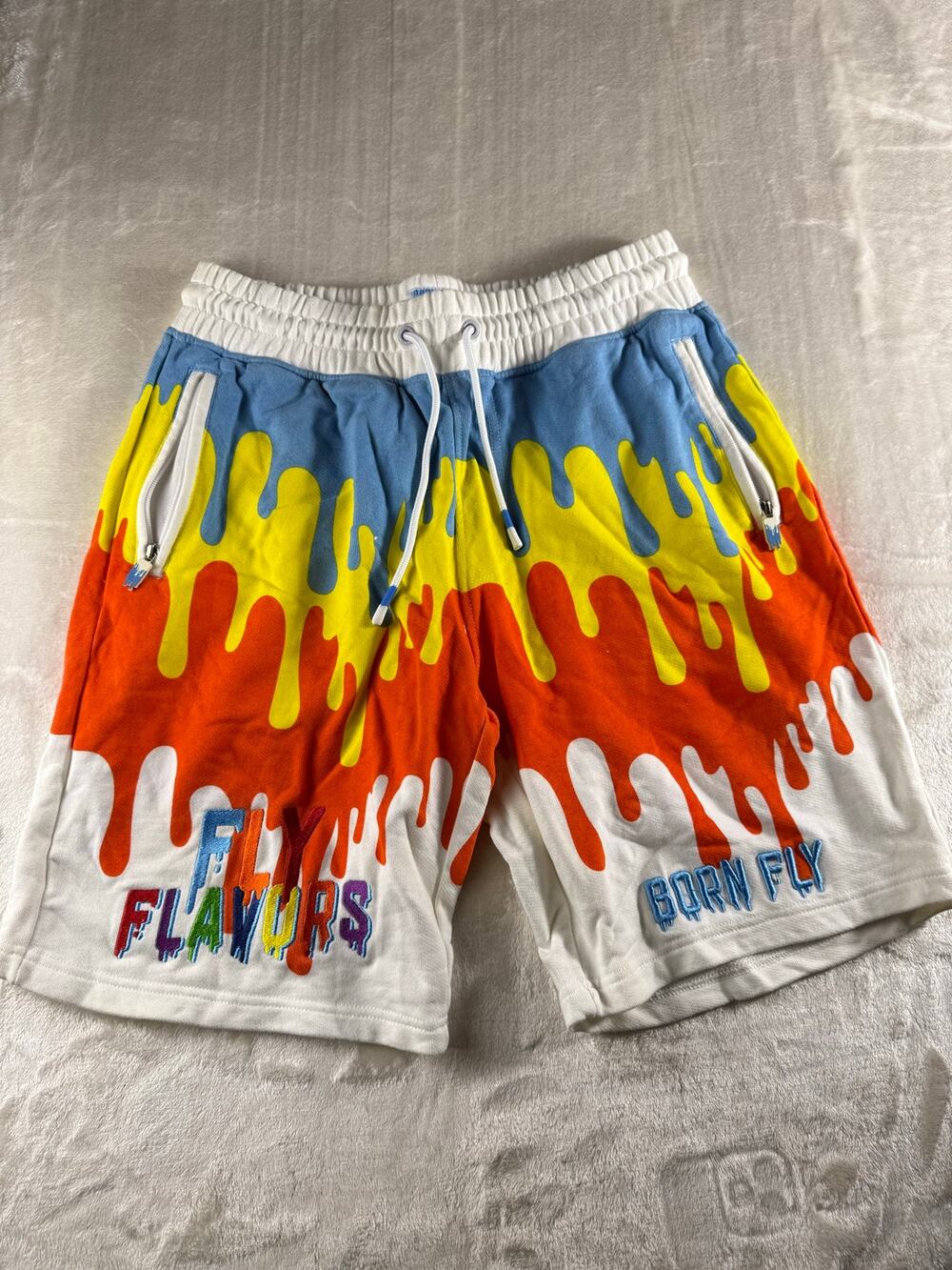 Born Fly Popsicle All Over Print Sweat Shorts Men's Size Medium Athleticwear